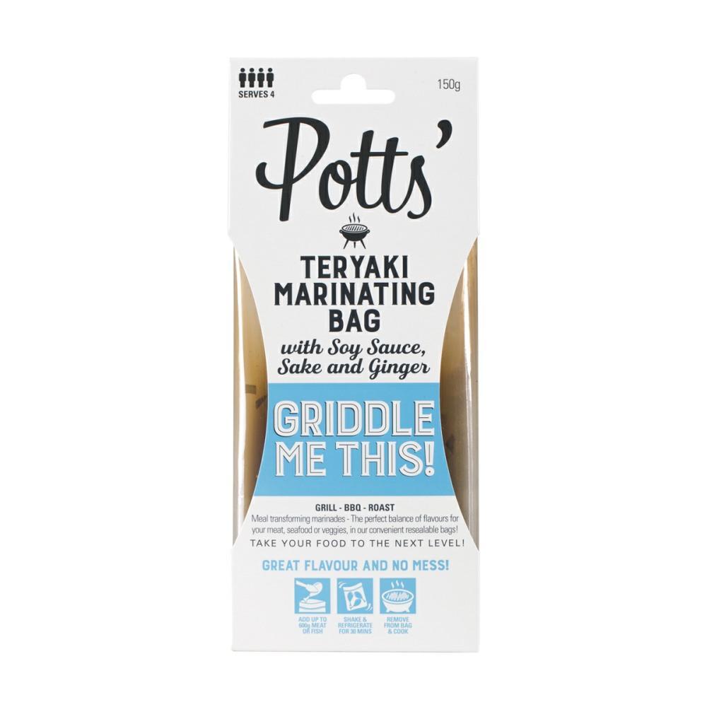Potts Teryaki Marinating Bag with Soy Sauce Sake & Ginger (150g)