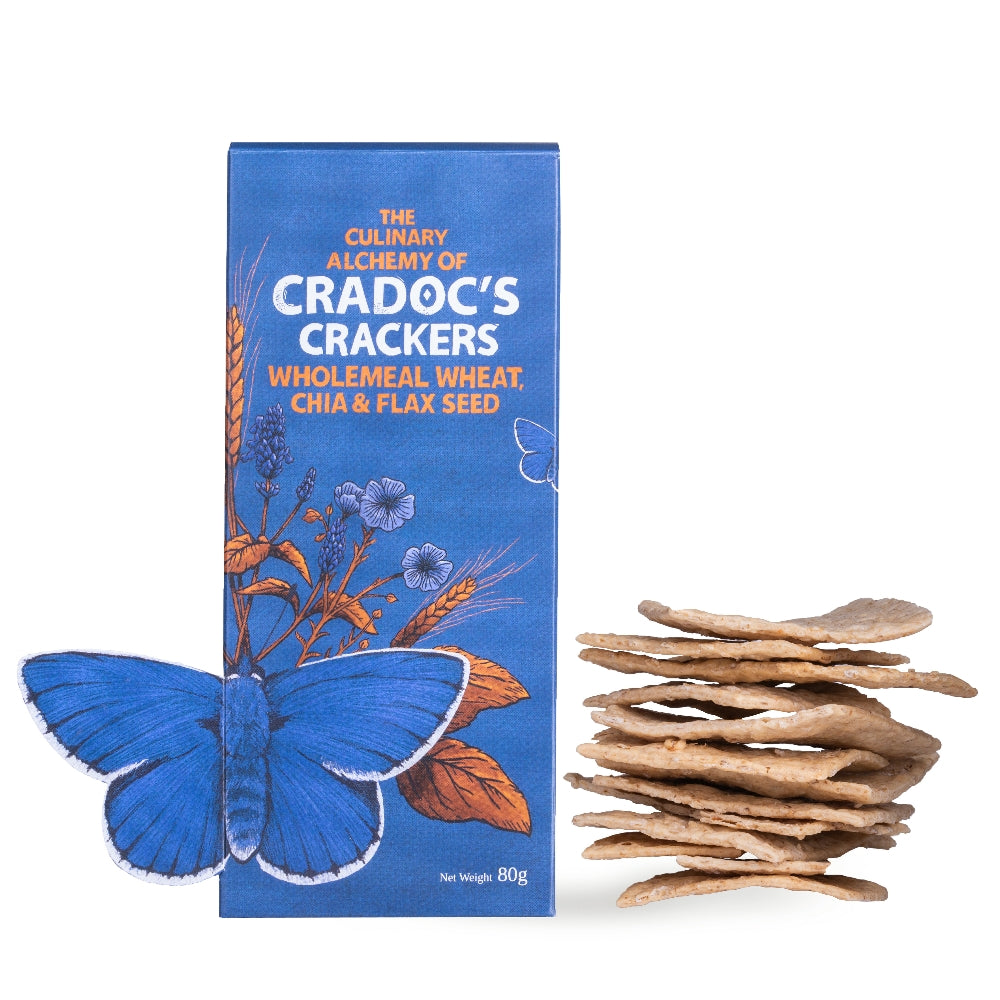 Cradoc's Wholemeal Wheat, Chia & Flax Seed Crackers (80g)