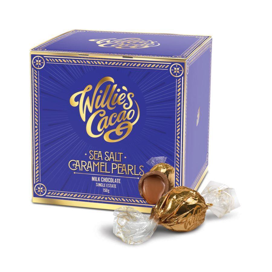 Willie's Cacao Milk Chocolate Sea Salt Caramel Pearls (150g)
