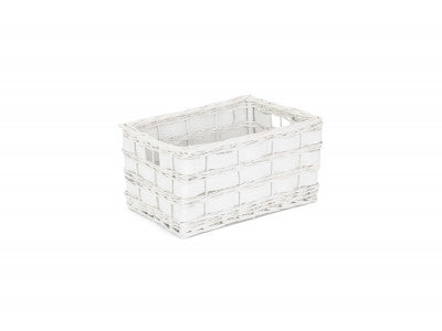 MEDIUM WHITE SCANDI STORAGE BASKET - UNLINED