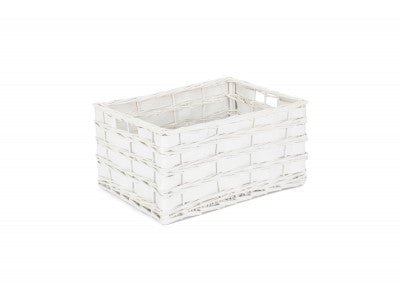 LARGE WHITE SCANDI STORAGE BASKET - UNLINED