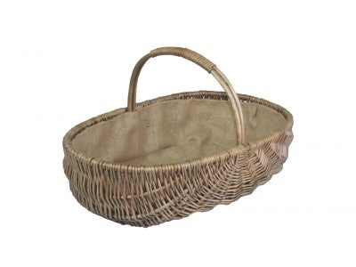LARGE SHALLOW ANTIQUE WASH LINED TRUG