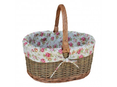 COUNTRY OVAL SHOPPER with GARDEN ROSE LINING
