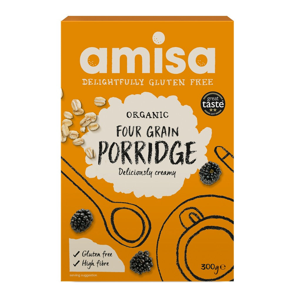 Amisa Organic Four Grain Porridge Oats (300g) by Amisa - The Pop Up Deli