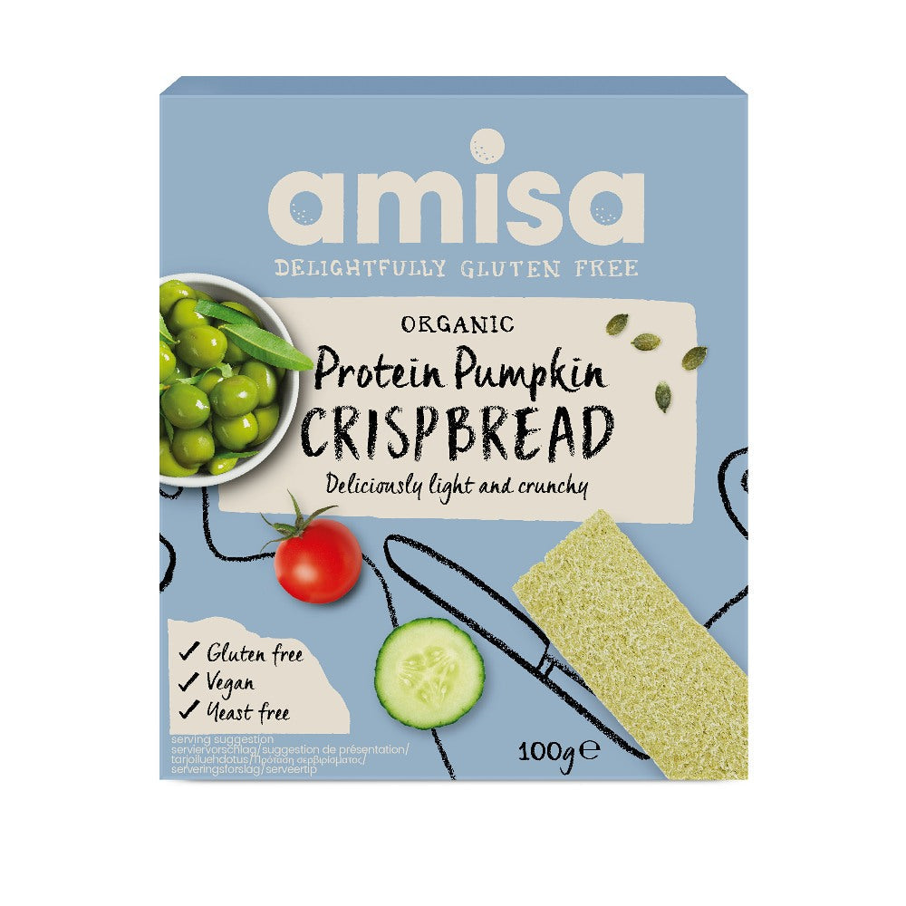 Amisa Organic Protein Pumpkin Crispbread (100g) by Amisa - The Pop Up Deli