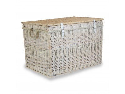 29" WHITE WASH STORAGE HAMPER