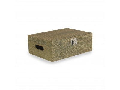 12" OAK EFFECT WOODEN BOX