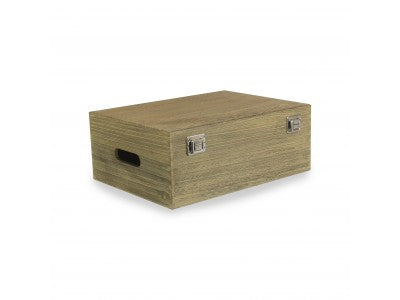 14" OAK EFFECT WOODEN BOX