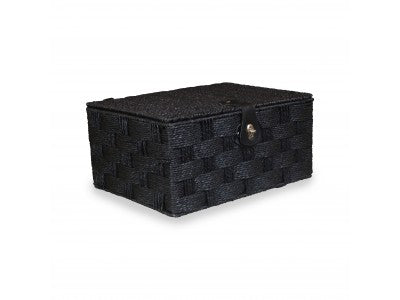 LARGE BLACK PAPER ROPE HAMPER
