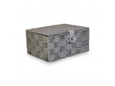 MEDIUM GREY PAPER ROPE HAMPER