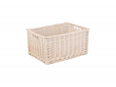 LARGE WHITE WASH STORAGE BASKET