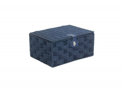 LARGE BLUE PAPER ROPE HAMPER
