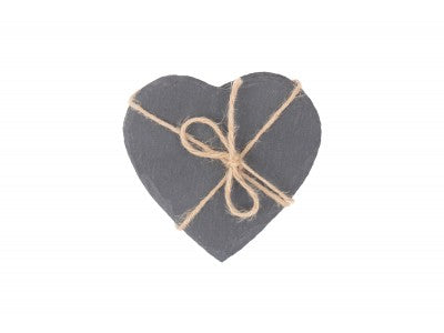 HEART-SHAPED SLATE COASTER SET 4