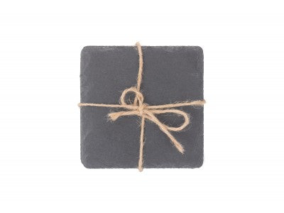 SQUARE SLATE COASTER SET 4