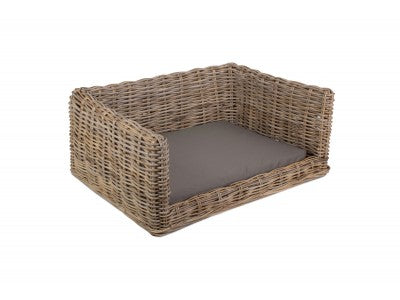 LUXURY RATTAN DOG SOFA BED - MEDIUM