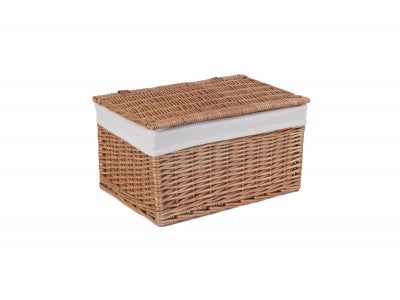LARGE DOUBLE STEAMED STORAGE HAMPER with WHITE LINING