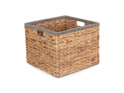 MEDIUM SQUARE WATER HYACINTH STORAGE BASKET
