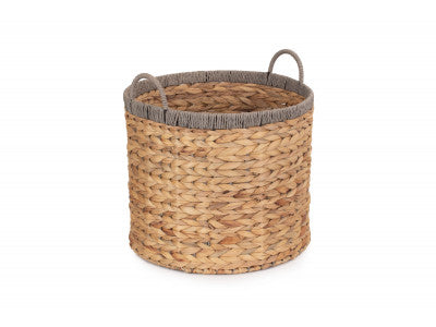 SMALL ROUND WATER HYACINTH BASKET
