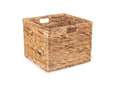 MEDIUM WATER HYACINTH SQUARE STORAGE BASKET