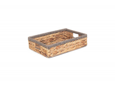MEDIUM SHALLOW RECTANGULAR WATER HYACINTH STORAGE BASKET
