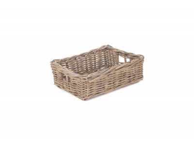 MEDIUM SHALLOW RATTAN RECTANGULAR BASKET