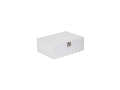 12" WHITE WOODEN BOX