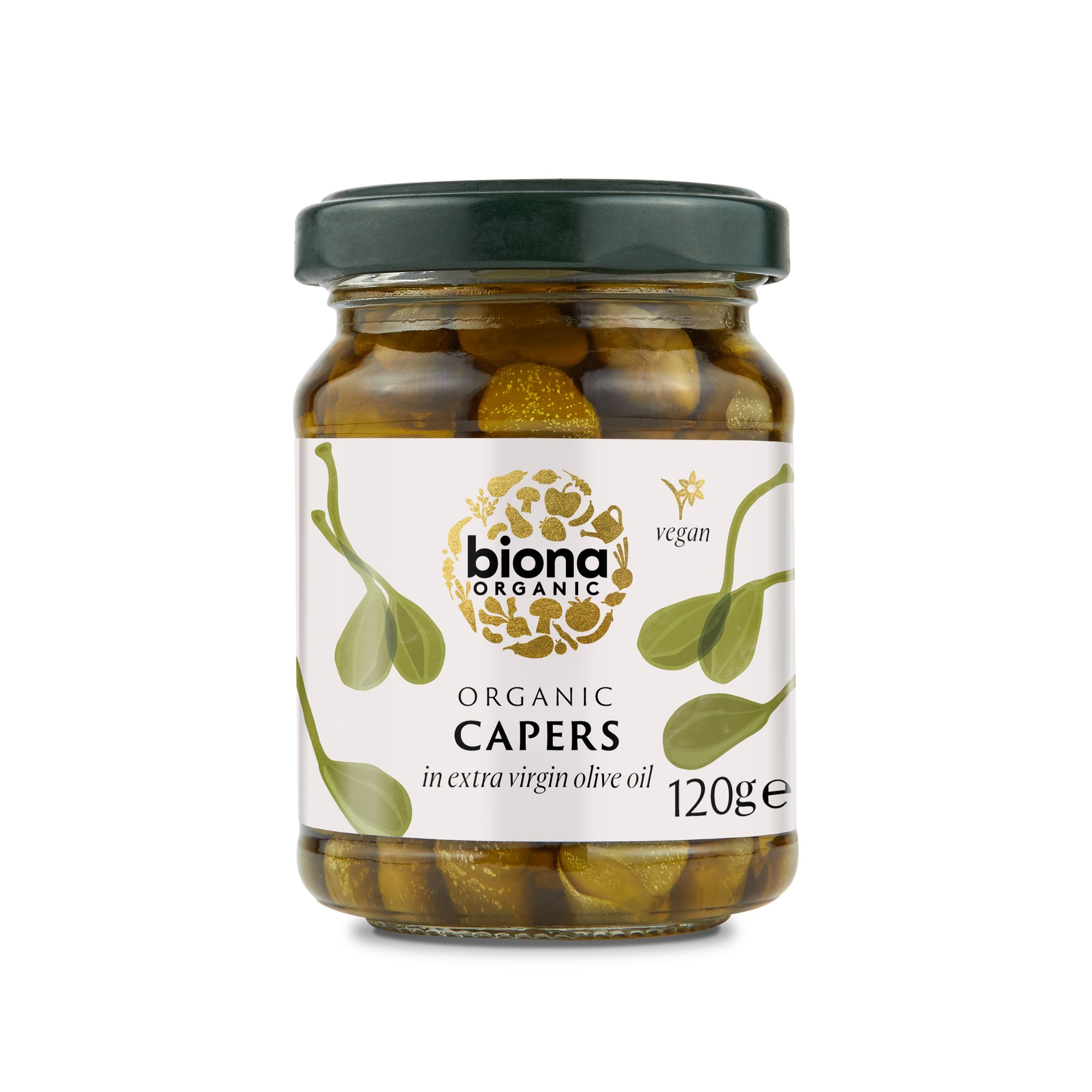 Biona Organic Capers in Extra Virgin Olive Oil (120g)