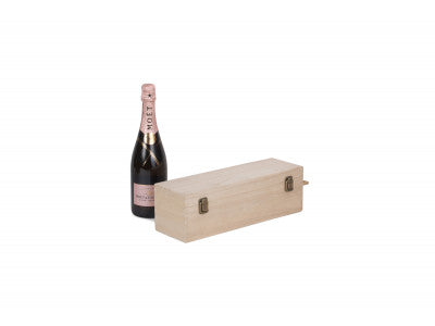 SINGLE BOTTLE HINGED LID WOODEN BOX