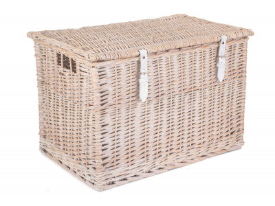 24" WHITE WASH CHEST HAMPER