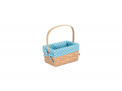 CHIPWOOD SWING HANDLE BASKET with BLUE LINING