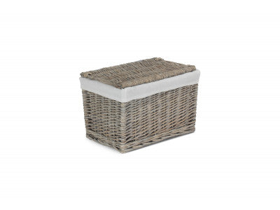 14" GREY WASH STORAGE HAMPER