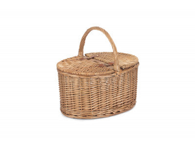 LIGHT STEAMED OVAL LIDDED HAMPER