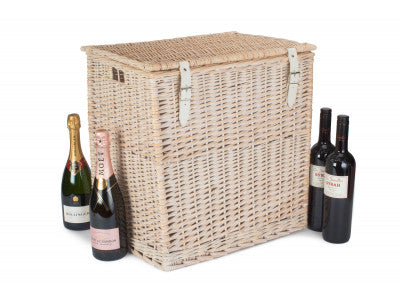 SIZE 2 - WHITE WASH VINTNER STORAGE HAMPER