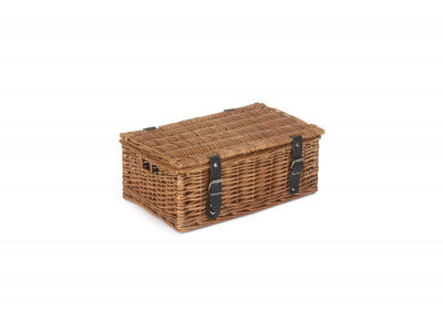 14 inch EMPTY WICKER HAMPER BASKET - DOUBLE STEAMED - UNLINED