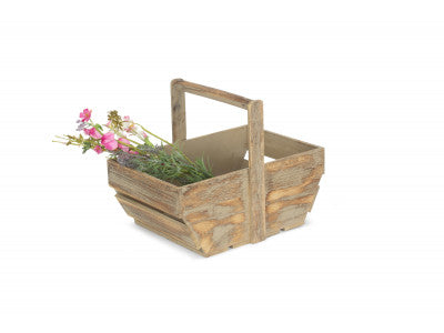 LARGE OAK EFFECT WOODEN TRUG