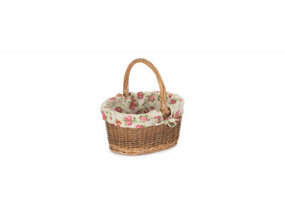 CHILD'S COUNTRY OVAL SHOPPER with GARDEN ROSE LINING