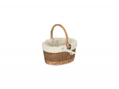 CHILD'S COUNTRY OVAL SHOPPER with WHITE LINING