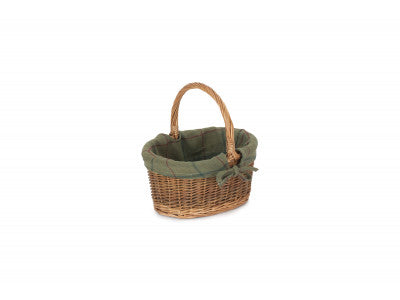 CHILD'S COUNTRY OVAL SHOPPER with GREEN TWEED LINING