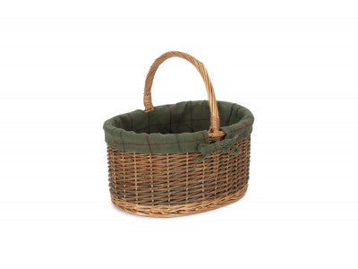 COUNTRY OVAL SHOPPER with GREEN TWEED LINING