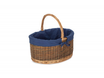 COUNTRY OVAL SHOPPER with NAVY LINING