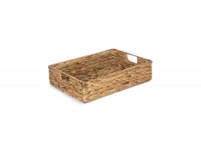 MEDIUM WATER HYACINTH SHALLOW RECTANGULAR STORAGE BASKET
