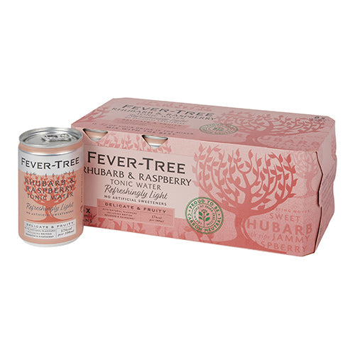 Fever-Tree Refreshingly Light Rhubarb and Raspberry Tonic Water 8x150ml Cans  [WHOLE CASE]