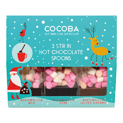Cocoba Gift set of 3 hot chocolate marshmallow spoons 150g [WHOLE CASE]