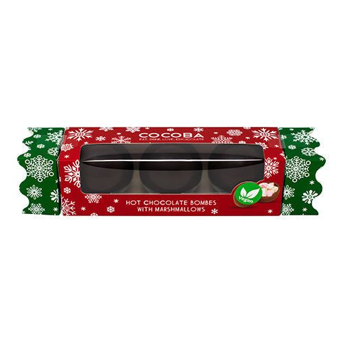 Cocoba Vegan Hot Chocolate Bombe Christmas Cracker 150g [WHOLE CASE]