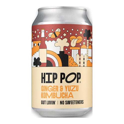 Hip Pop Ginger Yuzu Kombucha 330ml Can  [WHOLE CASE]