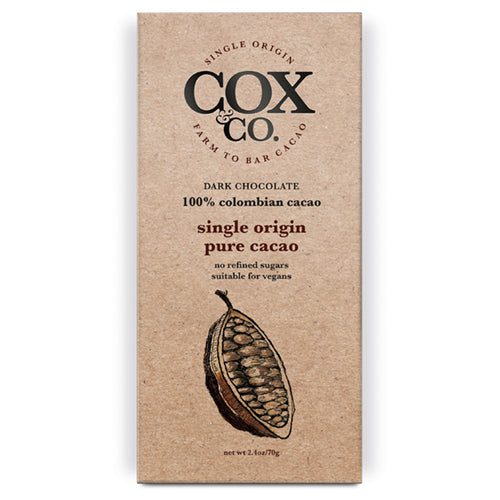 Cox&Co. Single Region Pure Cacao Chocolate Bar 70g by Cox&Co. - The Pop Up Deli
