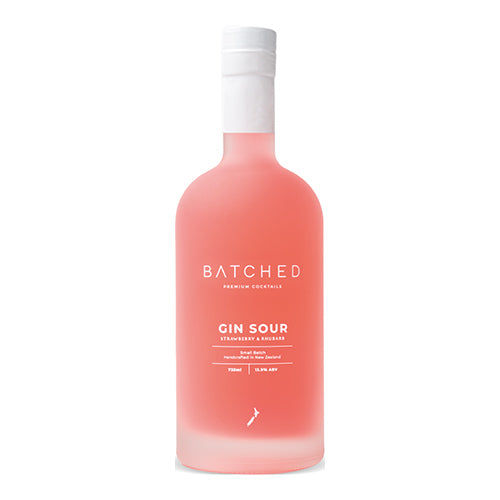 Batched Strawberry & Rhubarb Gin Sour 13.9% ABV Hand Crafted in New Zealand 725ml [WHOLE CASE]