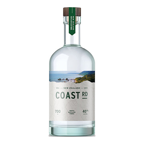 Coast Rd Vodka, Small Batch Triple distilled 40% ABV Made in New Zealand 700ml [WHOLE CASE]