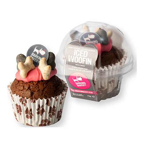 The Barking Bakery Vanilla Woofin with Pink Frosting 75g [WHOLE CASE]