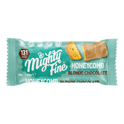 Mighty Fine Blonde Chocolate Honeycomb 30g Bar  [WHOLE CASE]